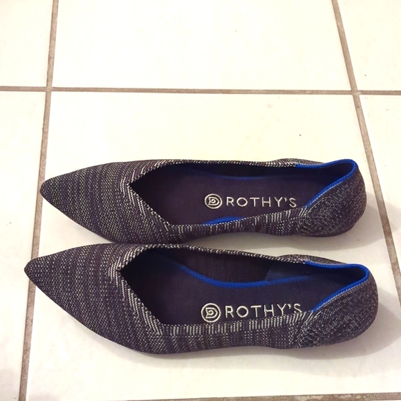 EUC Rothys The Point Flats, Heathered Indigo, Sz 9 (fit like 8.5) - Picture 4 of 8